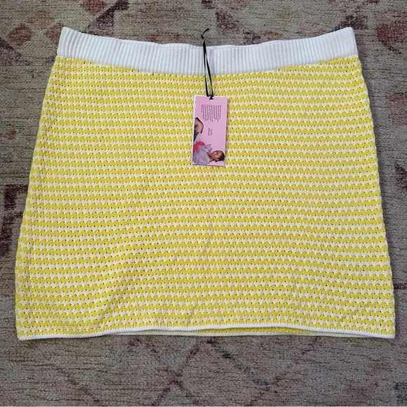 NWT Future Collective Alani Noelle• Womens Crochet Checkered Mini Skirt size XXL - Picture 6 of 11